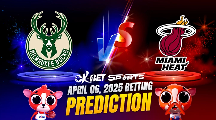 match up of two logo of bucks vs heat